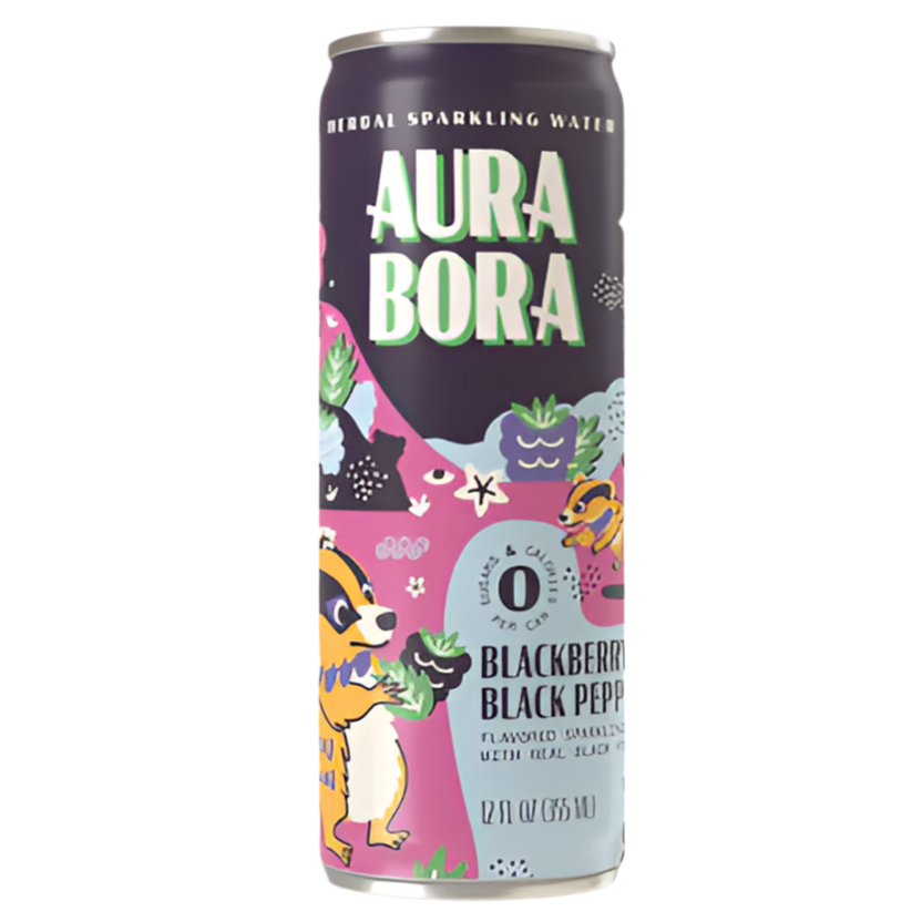 Aura Bora - Blackberry Black Pepper Sparkling Water (4 pack)