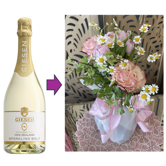 Large Floral Bouquet and Bottle of Giesen Sparkling Brut