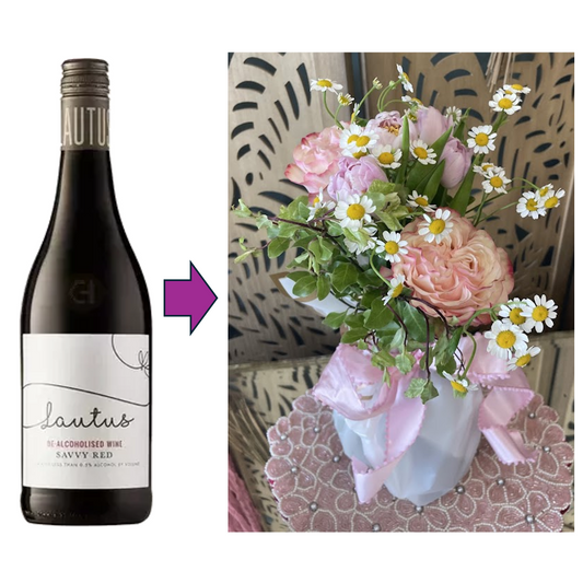 Large Floral Bouquet and Bottle of Lautus Savvy Red
