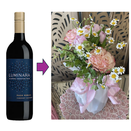 Large Floral Bouquet and Bottle of Luminara Cabernet Sauvignon
