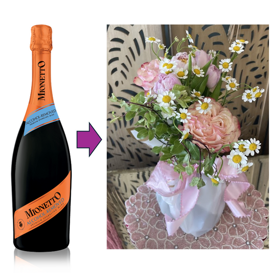 Large Floral Bouquet and Bottle of Mionetto Sparkling Wine