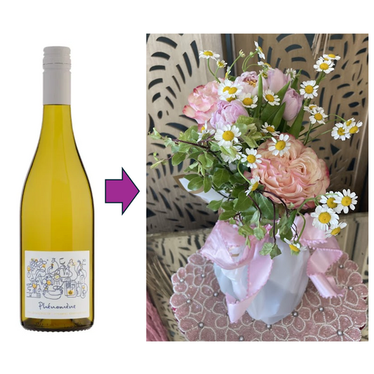 Large Floral Bouquet and Bottle of Phenomene