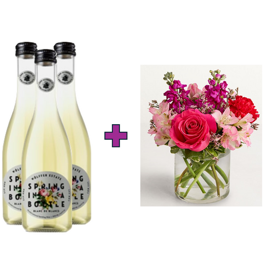 Small Floral Bouquet and 3 Bottles of Spring in a Bottle (200ml)